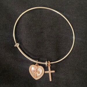 Women’s Silver & Rose Gold Faith Bracelet